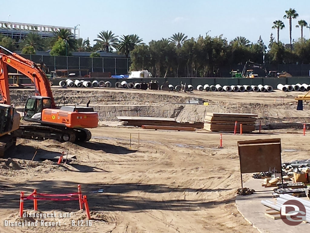 To the left you can see wood waiting to be used as forms for the new walls.