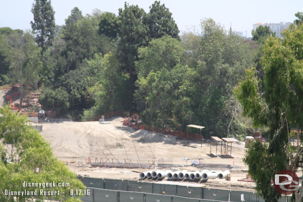 Looks like a footer for the retaining wall for the river is taking shape.  More pipes awaiting installation in the foreground.