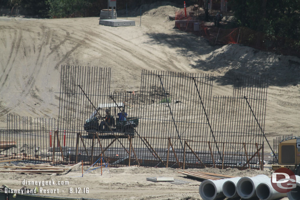 Guessing this is the start of the retaining wall for the river or foundation for the rockwork.