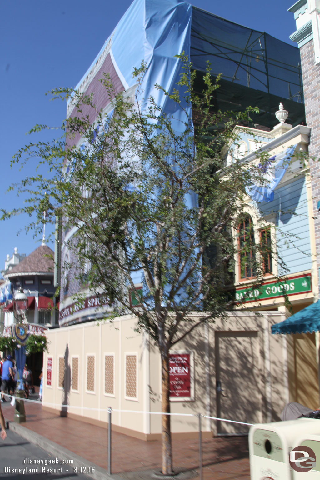 Next stop Disneyland.  The Market House is under wraps for some renovation work.