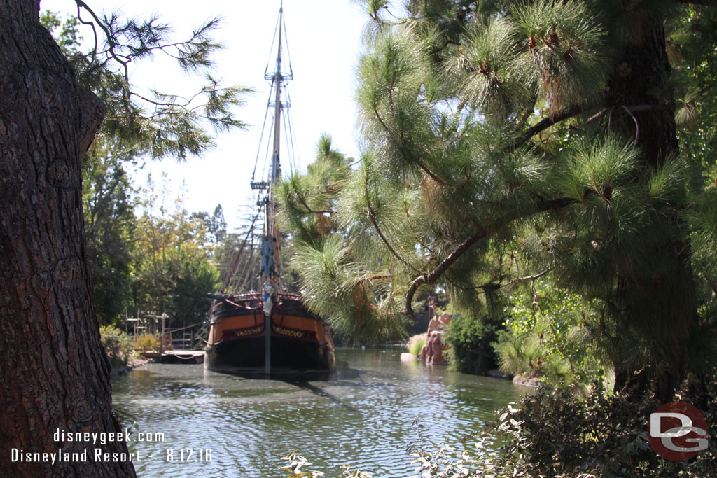 Interesting the Columbia has been moved from the harbor to the far side of the island (the east side, the Big Thunder side).  