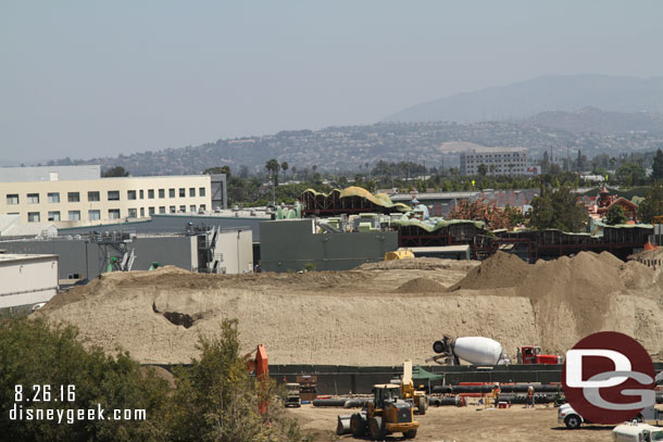 Starting on the left (north) side.  The mound of dirt continues to shrink as the dirt is re-used elsewhere on the site.