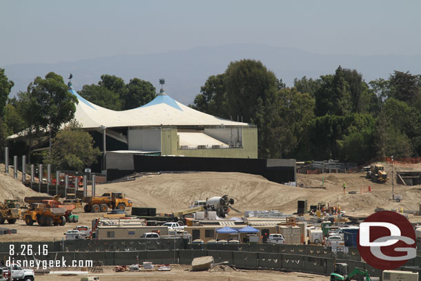 Dirt is being back filled against the large wall that was built.  