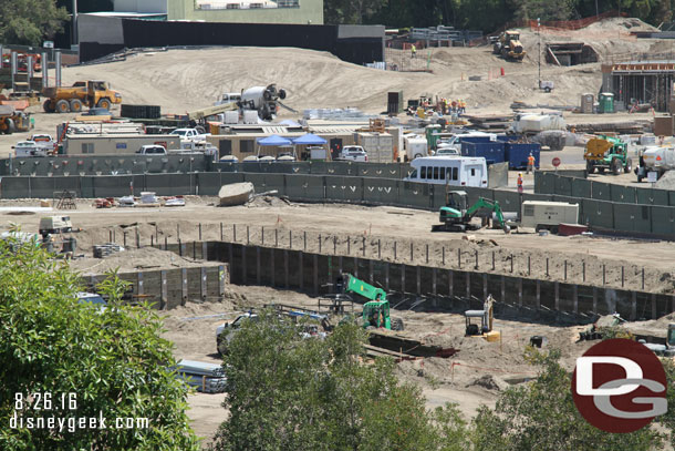 But beyond it they have started to excavate what appears to be the first show building.