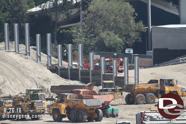 A closer look at the retaining wall in the distance.