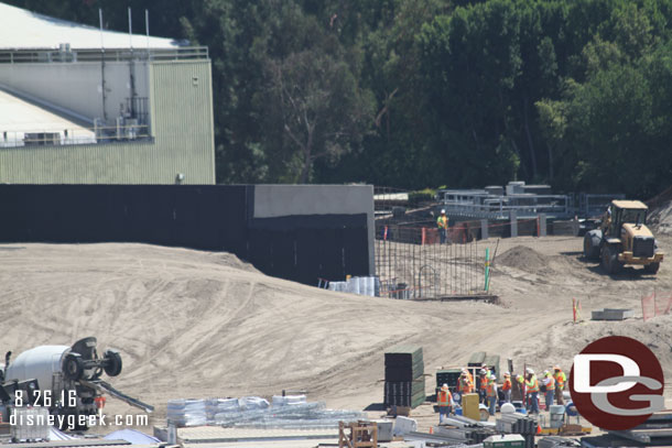 In the distance you can see they have moved in more dirt to fill in against that retaining wall too.