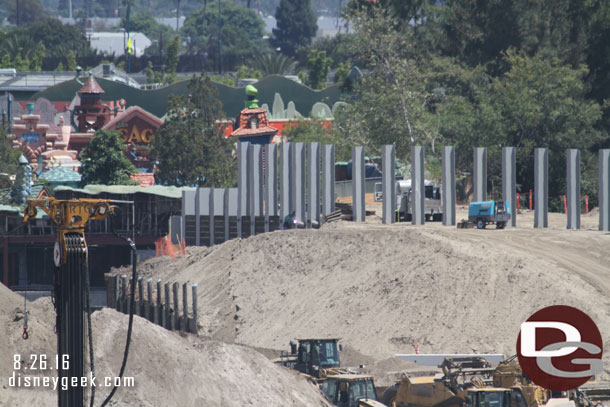 Here you can see the retaining wall taking shape nearest Toontown.