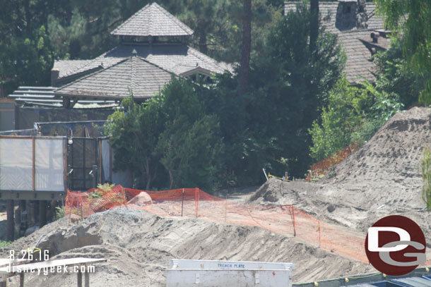 Through the trees is the right of way for the Disneyland Railroad.