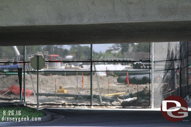 From the tram you can see a lot of pipe work still going on.