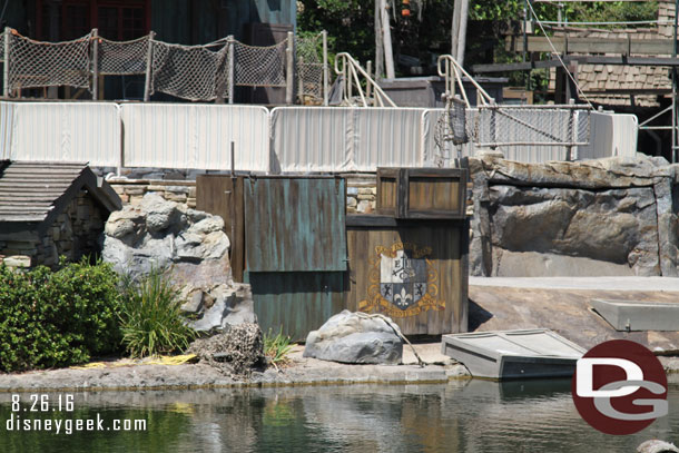 Equipment boxes along the river.