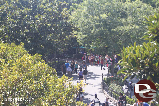 Next up I hiked up the tree house to see what I could see.   A not very crowded New Orleans Square for starters.