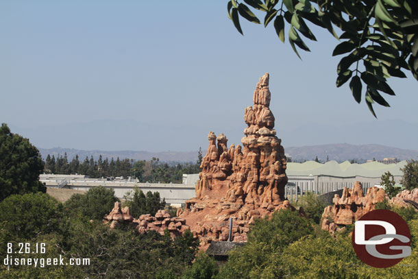 To the right of Big Thunder you can see the i-beams for the retaining wall in the Star Wars area.