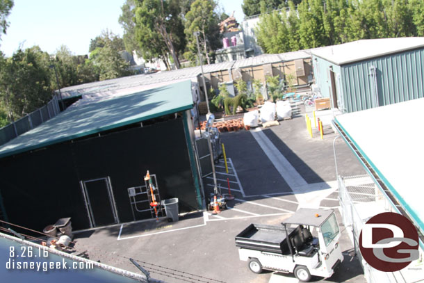 Backstage has gotten more crowded with portables and other buildings due to Star Wars clearing.