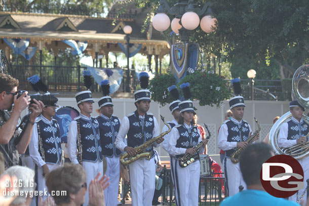 The Disneyland Band has resumed the Flag Retreat duties now that the College Band has ended its summer.