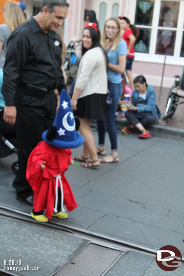 This little sorcerer making his way up Main Street USA drew a lot of attention.