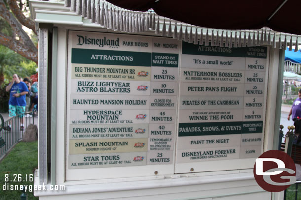 Wait times at 7:08pm