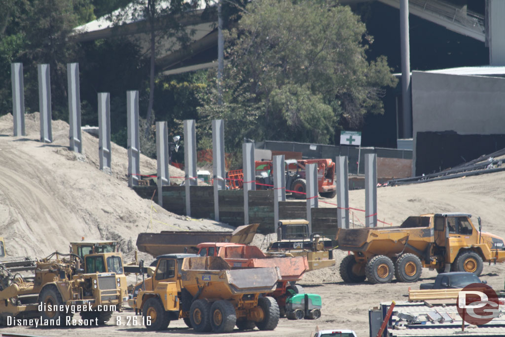 A closer look at the retaining wall in the distance.