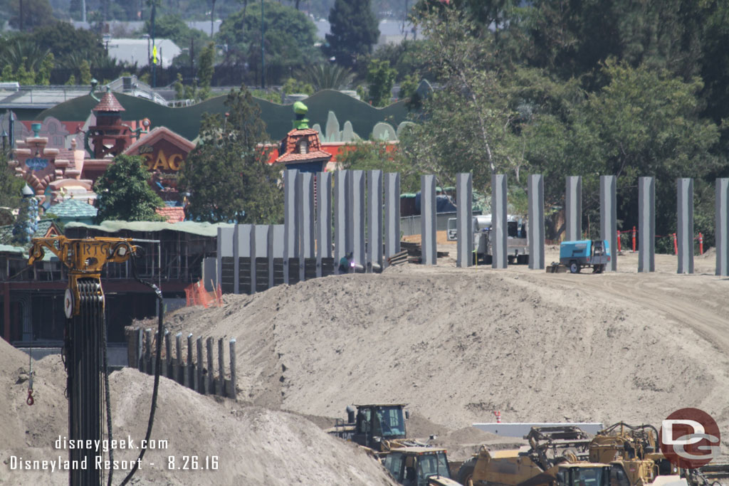 Here you can see the retaining wall taking shape nearest Toontown.