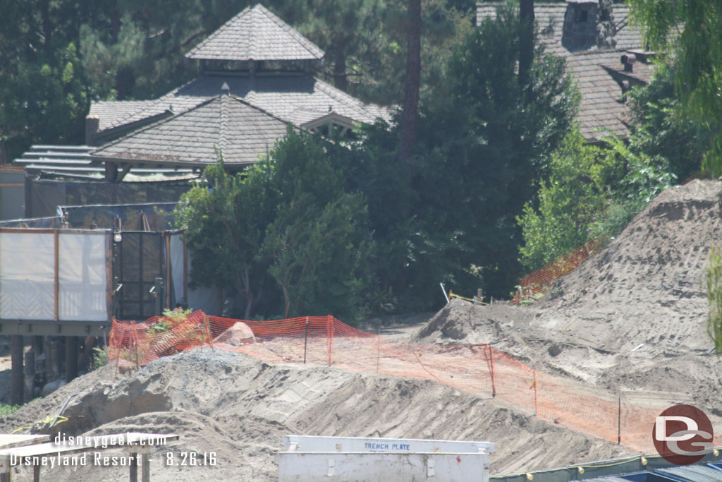 Through the trees is the right of way for the Disneyland Railroad.