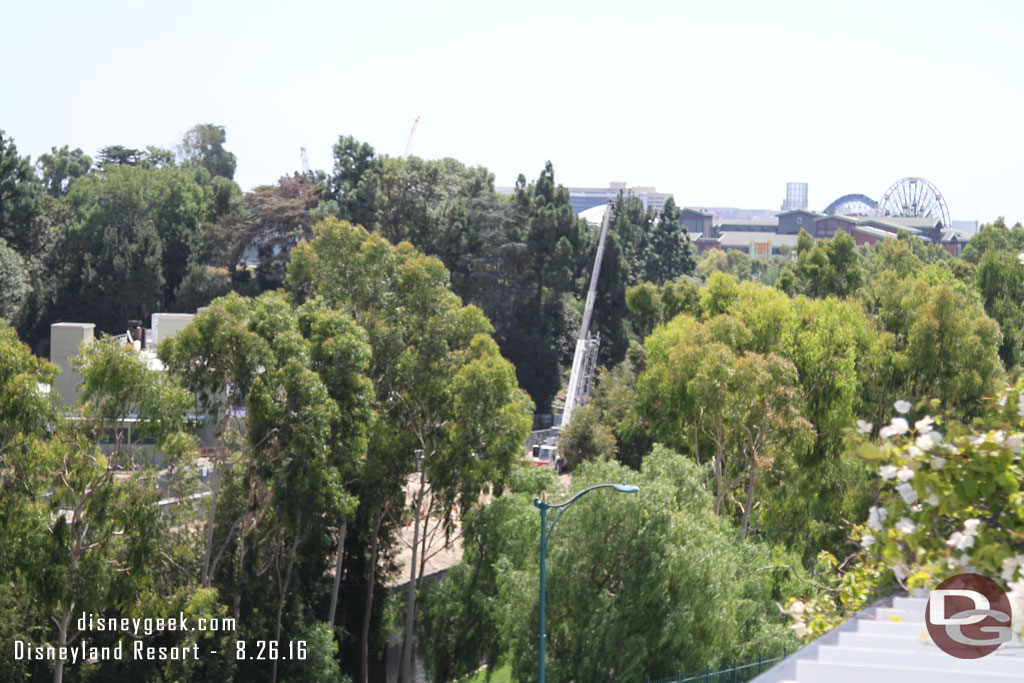 A crane further down toward Critter Country. Assuming it is being used to place pipes.