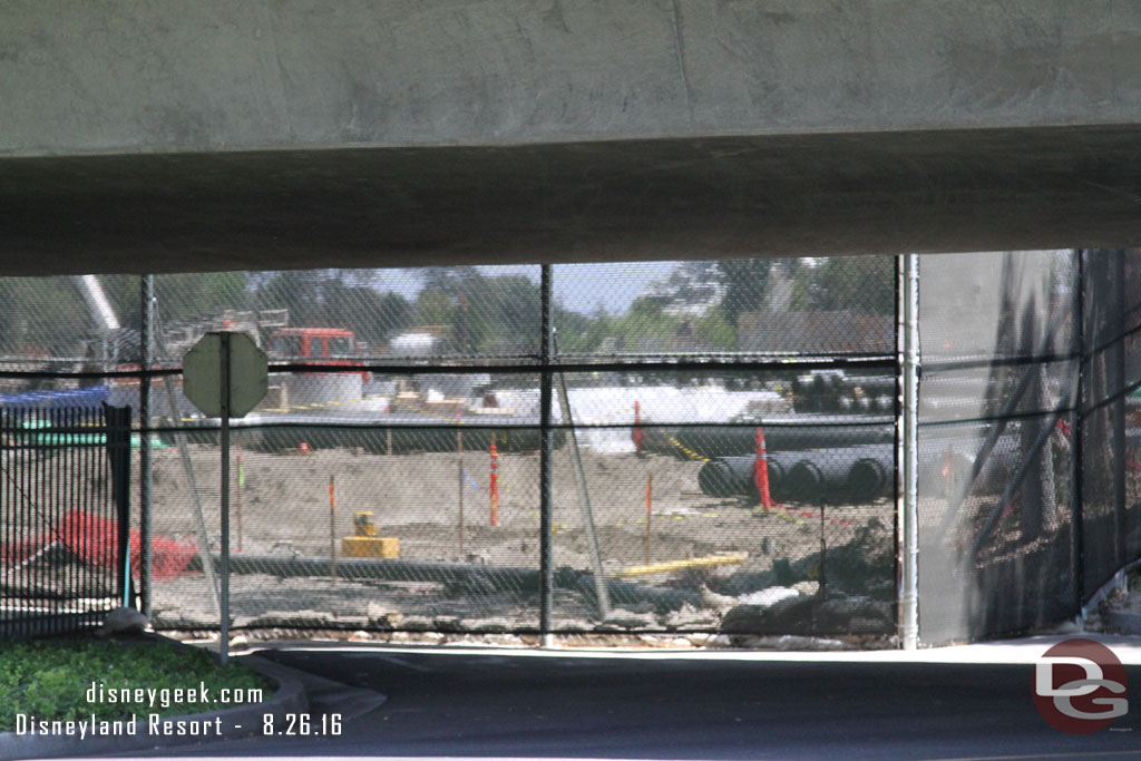 From the tram you can see a lot of pipe work still going on.