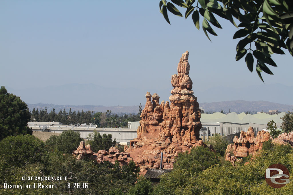 To the right of Big Thunder you can see the i-beams for the retaining wall in the Star Wars area.