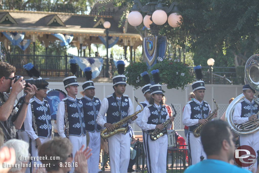 The Disneyland Band has resumed the Flag Retreat duties now that the College Band has ended its summer.