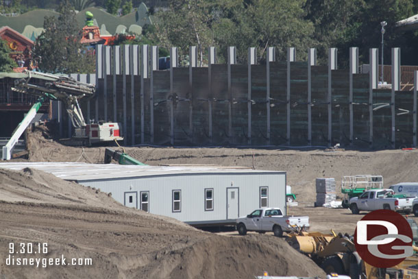 A closer look at the trailers on the far side of the site.