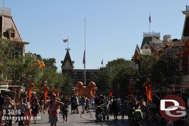 Main Street USA. Flags seem to be at half staff way too often now a days unfortunately.