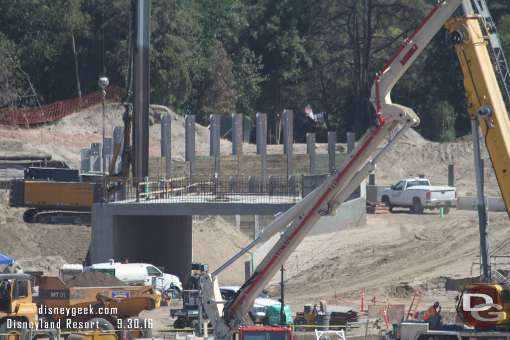 A closer look at the Fantasyland tunnel/entrance.  In the distance notice the retaining wall holding back the old skyway hill.