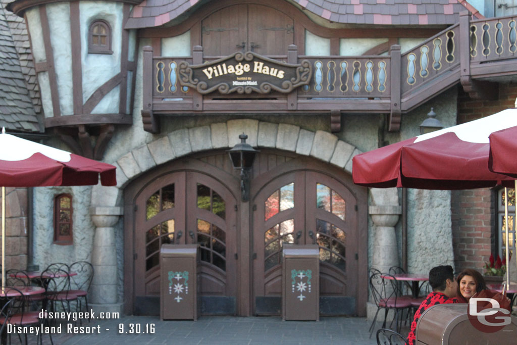 Hmm.. the Village Haus was closed already for Party Prep (it was 4:18pm only).