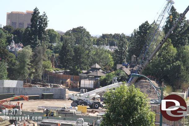 Cranes working near Critter Country.