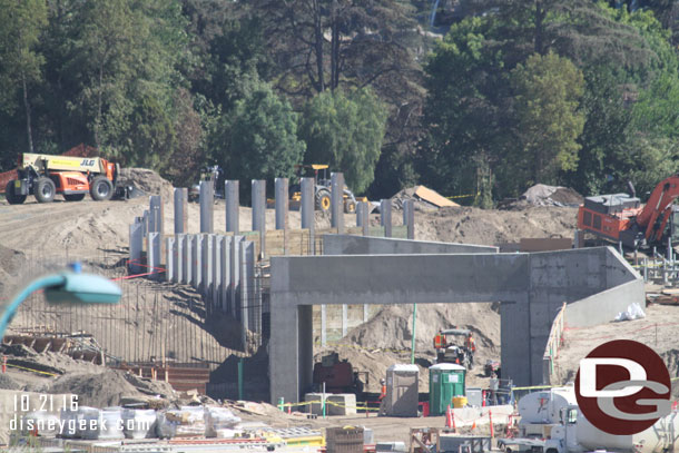 A closer look at the tunnel toward Fantasyland.  Looks like they are extending the walls to the left.  You can see the footer and some re-bar.