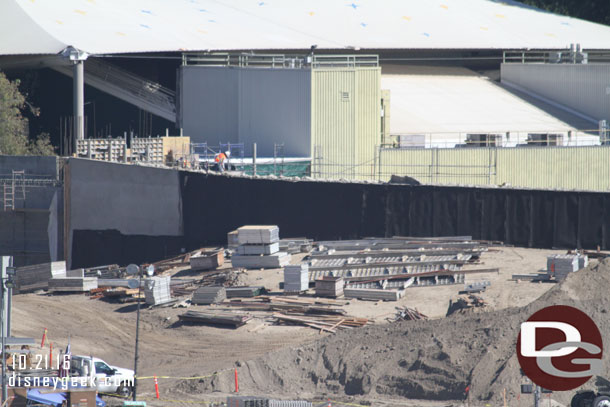 A staging area for the forms.  Looks like dirt will soon be brought in here to raise the level on the far wall to cover the black.