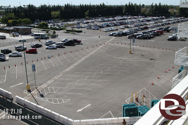 This parking area was coned off and not in use today.