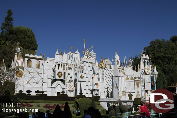 Lights continue to be installed on Small World in preparation for the Holidays.  The attraction closes Monday for the holiday installation.