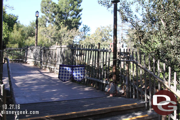 Critter Country is closed.  A rope indicating this on the trail.