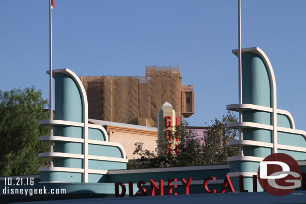 Heading over to DCA.  The tower of scaffolding looming in the distance.