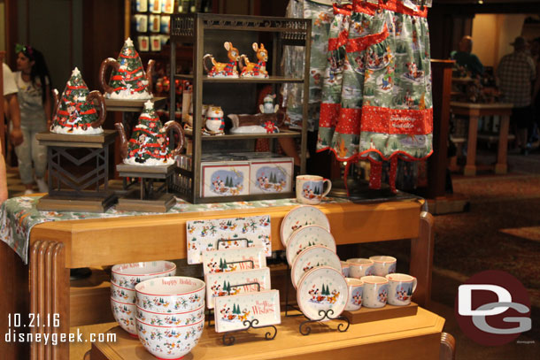 Some Christmas merchandise on Buena Vista Street