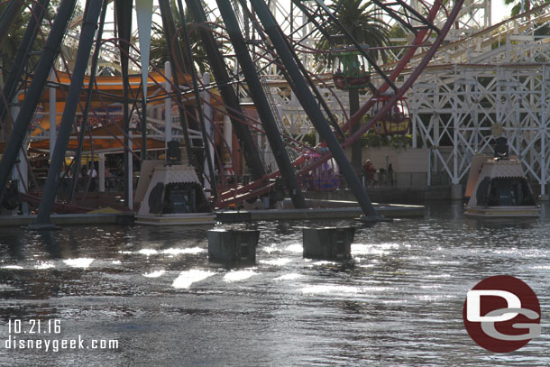 The World of Color platforms were raising up for the shows this evening as I walked by.