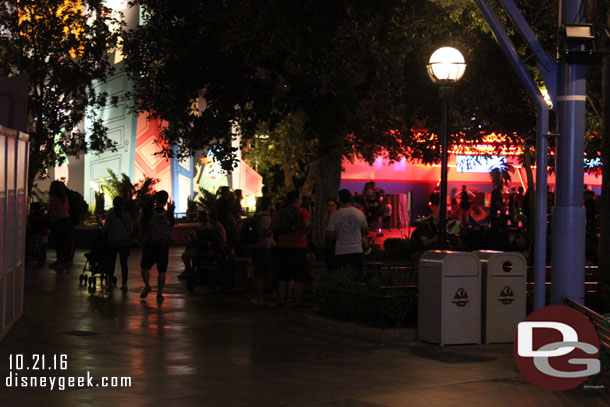 Guests moving around the Backlot area, even though there was nothing going on.