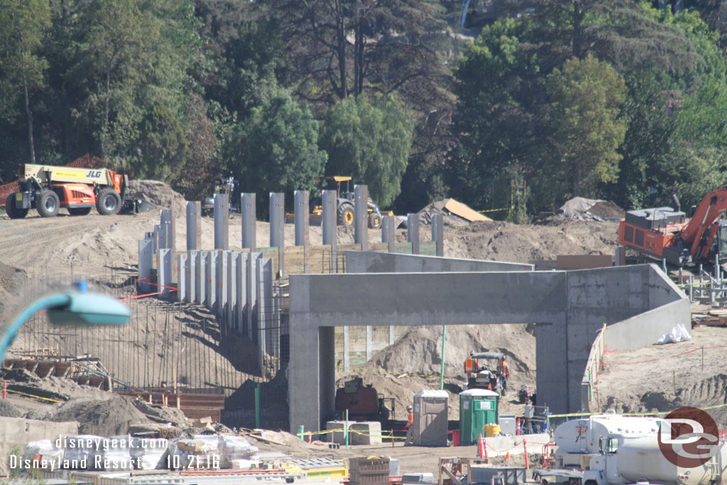 A closer look at the tunnel toward Fantasyland.  Looks like they are extending the walls to the left.  You can see the footer and some re-bar.