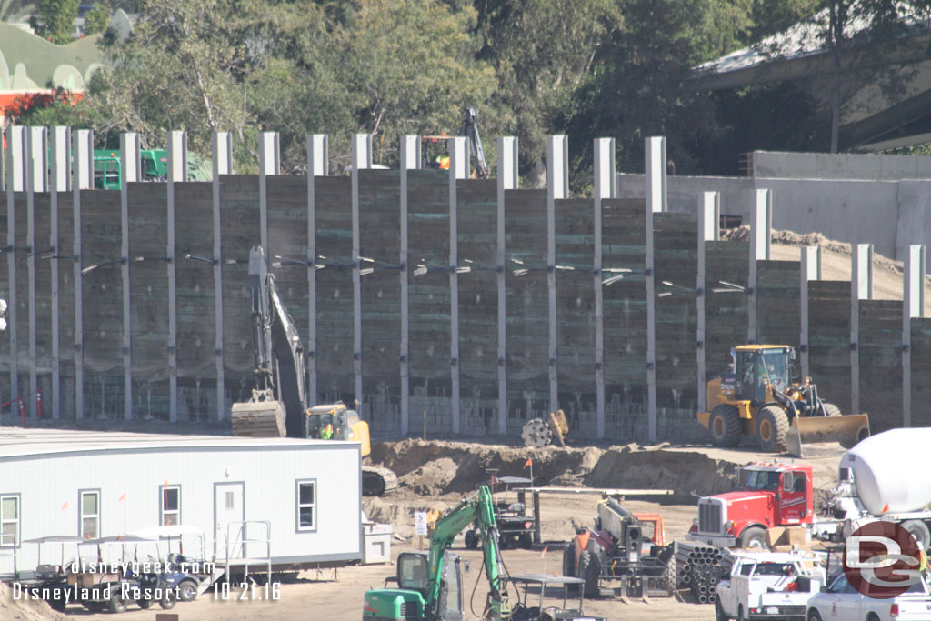 Here you can see them removing the dirt from behind this wall.