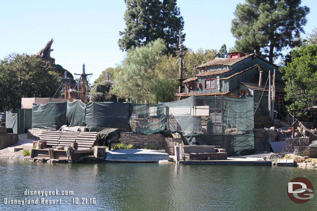 Work continues on the Fantasmic stage area.