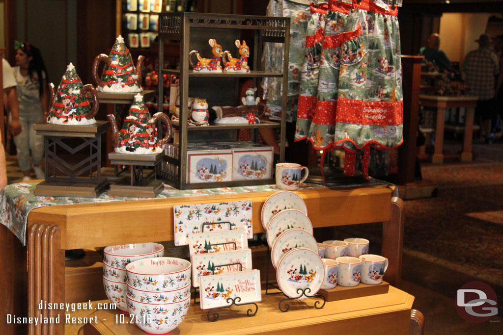 Some Christmas merchandise on Buena Vista Street