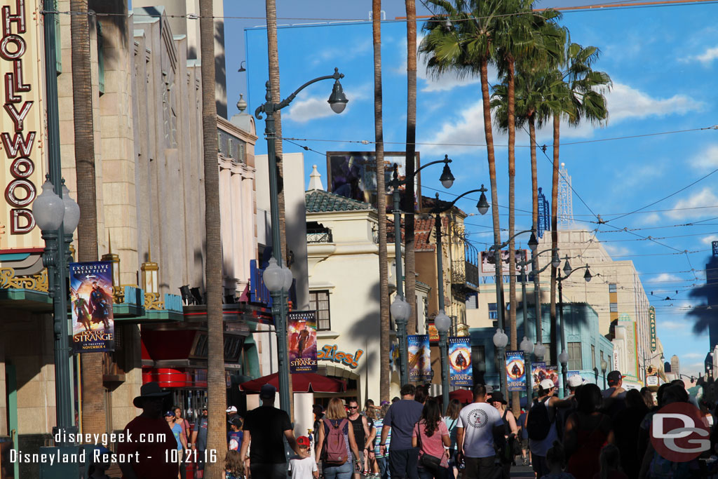 Dr. Strange banners line Hollywood Blvd.