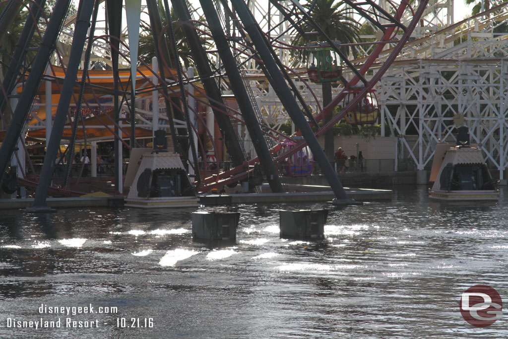 The World of Color platforms were raising up for the shows this evening as I walked by.