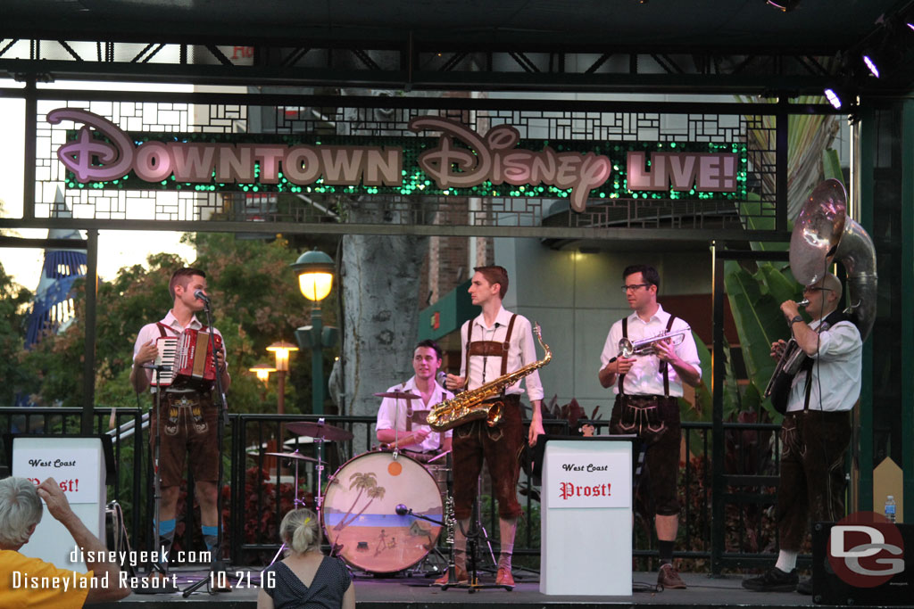 A fun polka band performing on the main stage. 