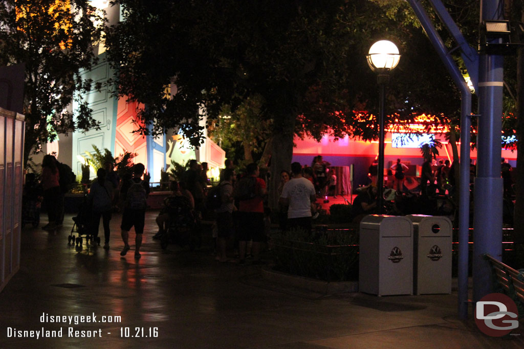 Guests moving around the Backlot area, even though there was nothing going on.