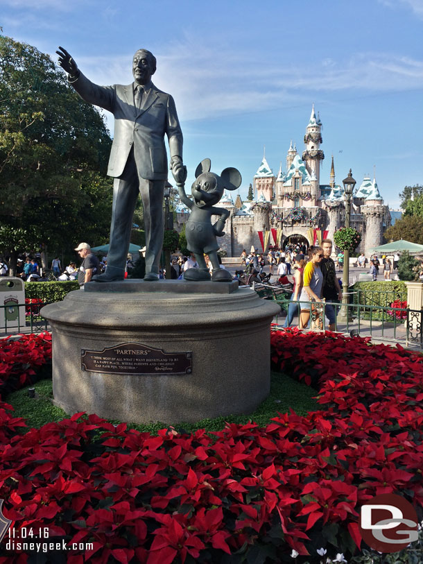 The Partners Statue with Sleeping Beauty Castle